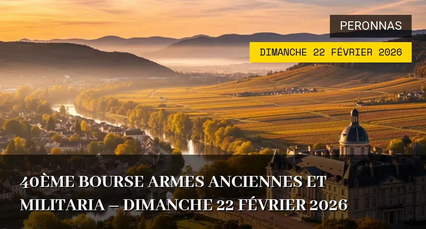 Affiche de l'événement : 40ème Bourse Armes Anciennes et Militaria – Dimanche 22 Février 2026