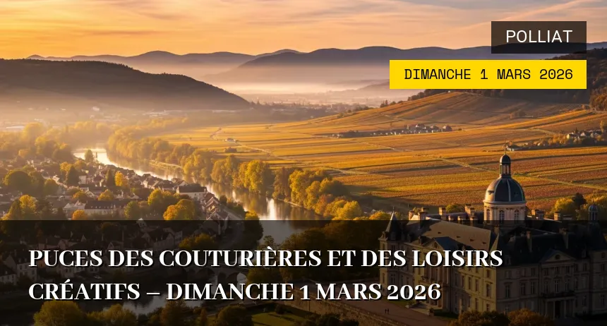 Affiche de l'événement : Puces des couturières et des loisirs créatifs – Dimanche 1 Mars 2026