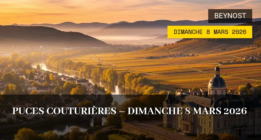 Affiche de l'événement : Puces couturières – Dimanche 8 Mars 2026