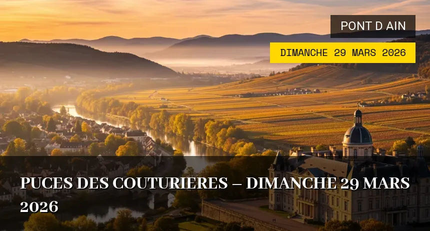 Affiche de l'événement : Puces des couturieres – Dimanche 29 Mars 2026