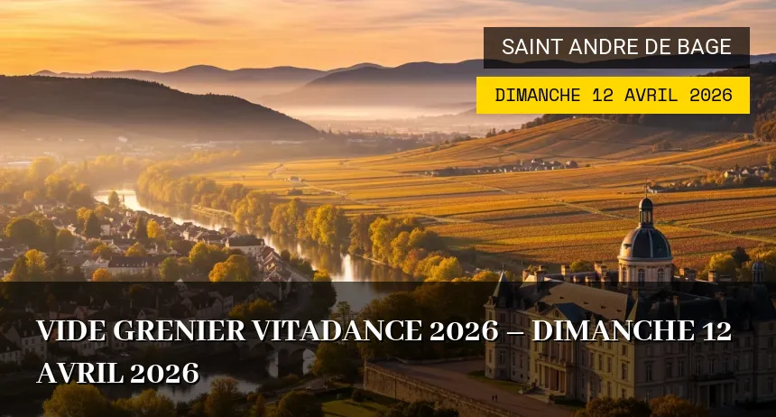 Affiche de l'événement : Vide Grenier VITADANCE 2026 – Dimanche 12 Avril 2026