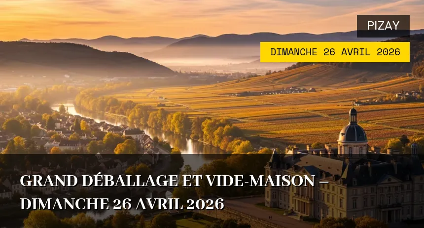 Affiche de l'événement : Grand Déballage et Vide-Maison – Dimanche 26 Avril 2026