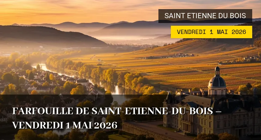 Affiche de l'événement : Farfouille de Saint-Etienne-du-Bois – Vendredi 1 Mai 2026