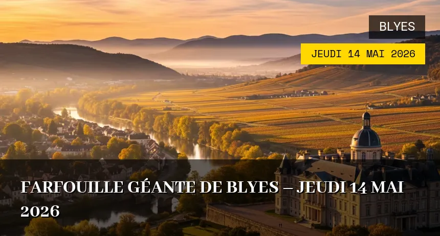 Affiche de l'événement : farfouille Géante de BLYES – Jeudi 14 Mai 2026