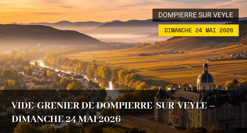 Affiche de l'événement : Vide-Grenier de Dompierre-sur-Veyle – Dimanche 24 Mai 2026