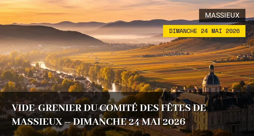 Affiche de l'événement : Vide-grenier du Comité des Fêtes de Massieux – Dimanche 24 Mai 2026