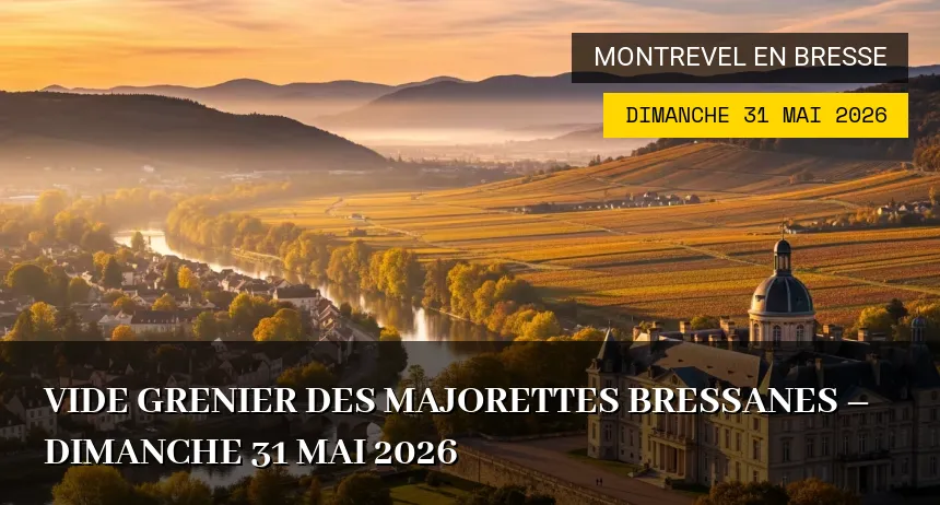 Affiche de l'événement : Vide grenier des majorettes bressanes – Dimanche 31 Mai 2026