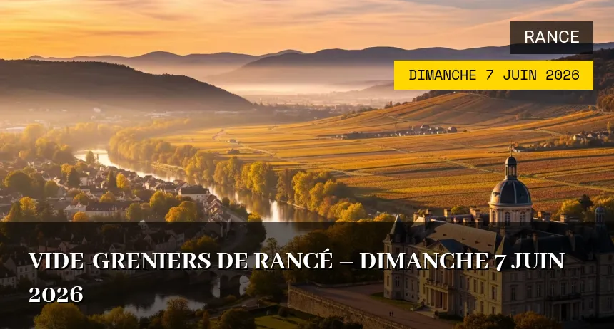 Affiche de l'événement : Vide-greniers de Rancé – Dimanche 7 Juin 2026