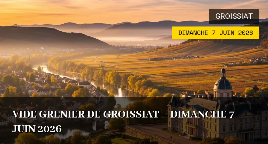 Affiche de l'événement : Vide grenier de groissiat – Dimanche 7 Juin 2026
