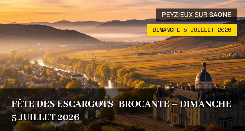 Affiche de l'événement : Fête des escargots -brocante – Dimanche 5 Juillet 2026