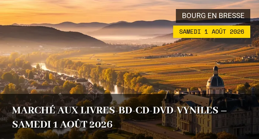 Affiche de l'événement : Marché aux Livres-Bd-Cd-Dvd-Vyniles – Samedi 1 Août 2026