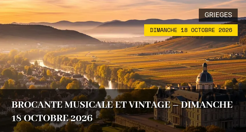Affiche de l'événement : Brocante musicale et vintage – Dimanche 18 Octobre 2026