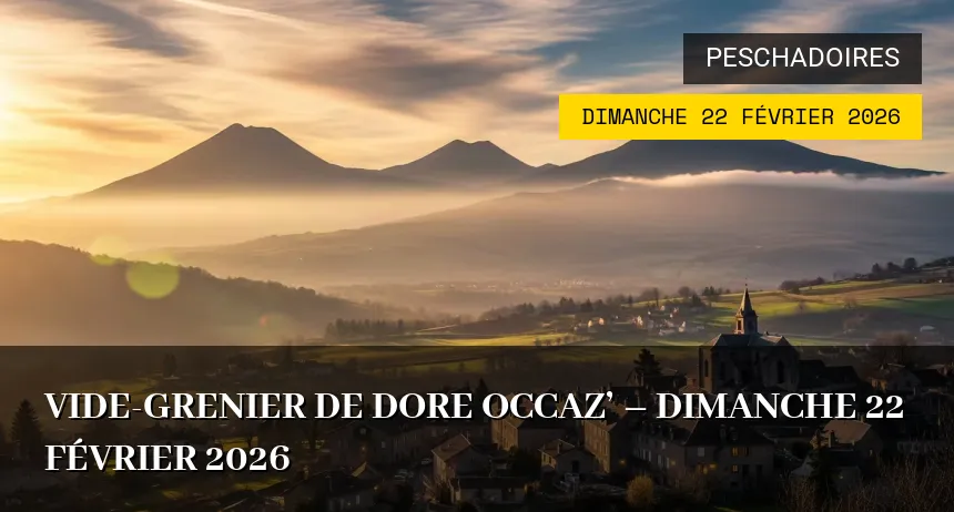 Affiche de l'événement : Vide-grenier de Dore Occaz&rsquo; – Dimanche 22 Février 2026
