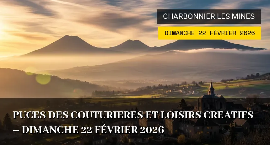 Affiche de l'événement : Puces des couturieres et loisirs creatifs – Dimanche 22 Février 2026