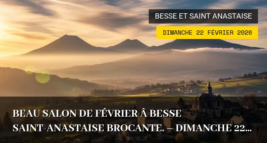 Affiche de l'événement : Beau salon de février â Besse Saint-Anastaise Brocante. – Dimanche 22 Février 2026