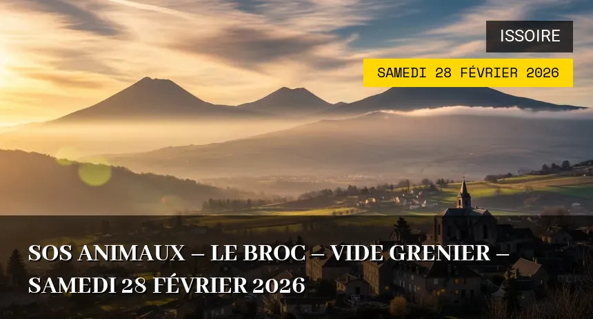 Affiche de l'événement : Sos animaux – le broc – vide grenier – Samedi 28 Février 2026