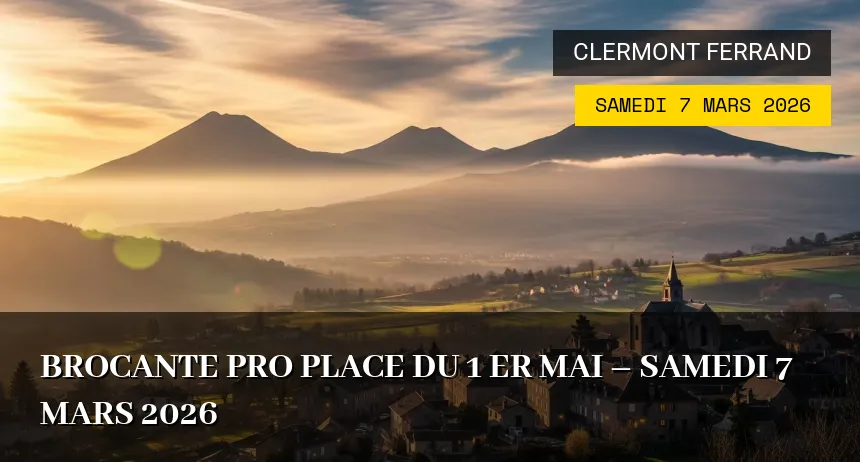 Affiche de l'événement : Brocante pro place du 1 er Mai – Samedi 7 Mars 2026