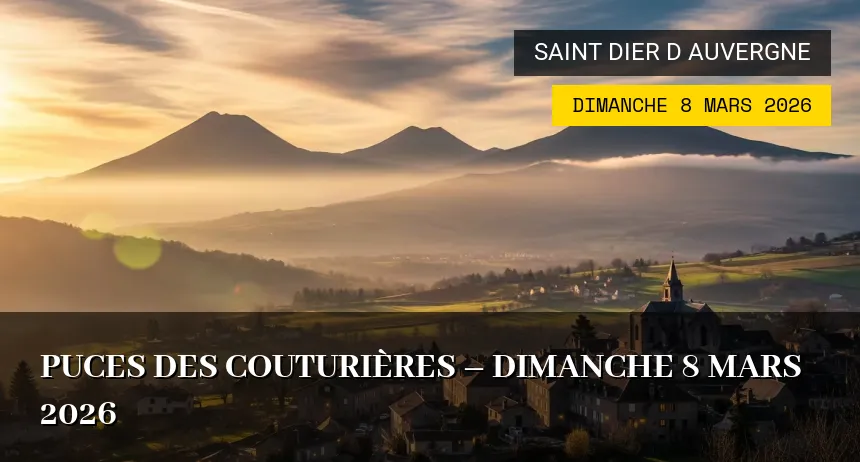 Affiche de l'événement : Puces des couturières – Dimanche 8 Mars 2026
