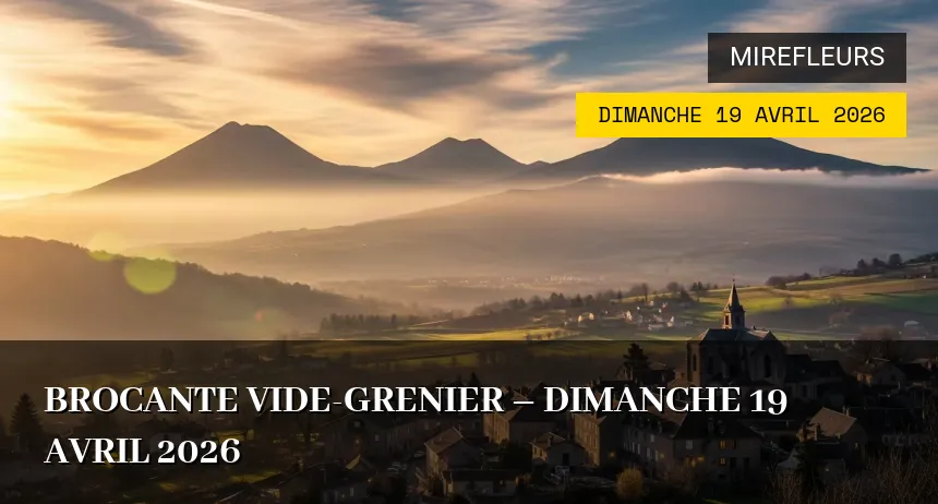 Affiche de l'événement : Brocante vide-grenier – Dimanche 19 Avril 2026
