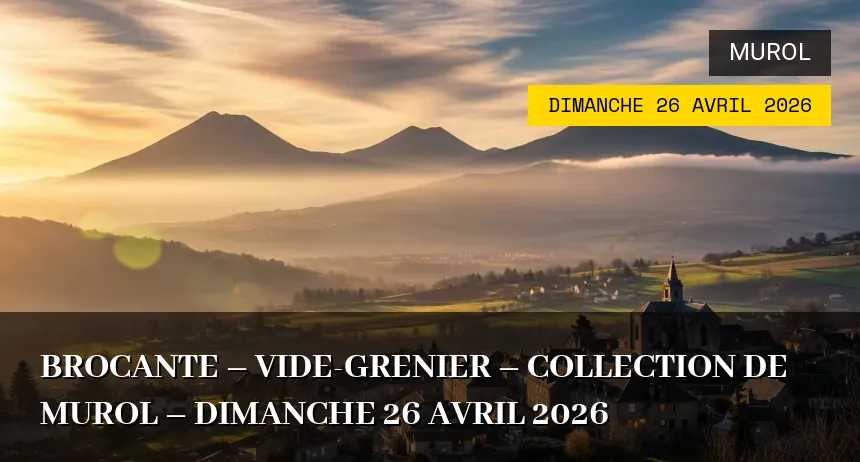 Affiche de l'événement : Brocante – vide-grenier – collection de Murol – Dimanche 26 Avril 2026