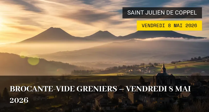 Affiche de l'événement : Brocante-Vide greniers – Vendredi 8 Mai 2026