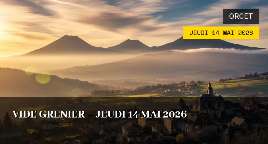 Affiche de l'événement : Vide grenier – Jeudi 14 Mai 2026