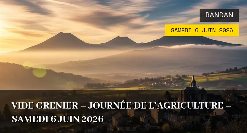 Affiche de l'événement : Vide grenier – journée de l’agriculture – Samedi 6 Juin 2026