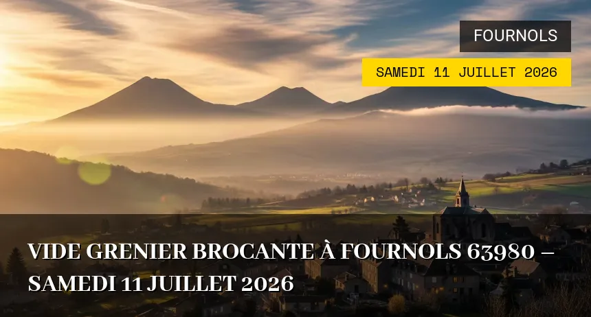 Affiche de l'événement : Vide grenier Brocante à Fournols 63980 – Samedi 11 Juillet 2026