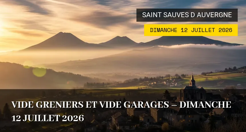 Affiche de l'événement : Vide greniers et vide garages – Dimanche 12 Juillet 2026