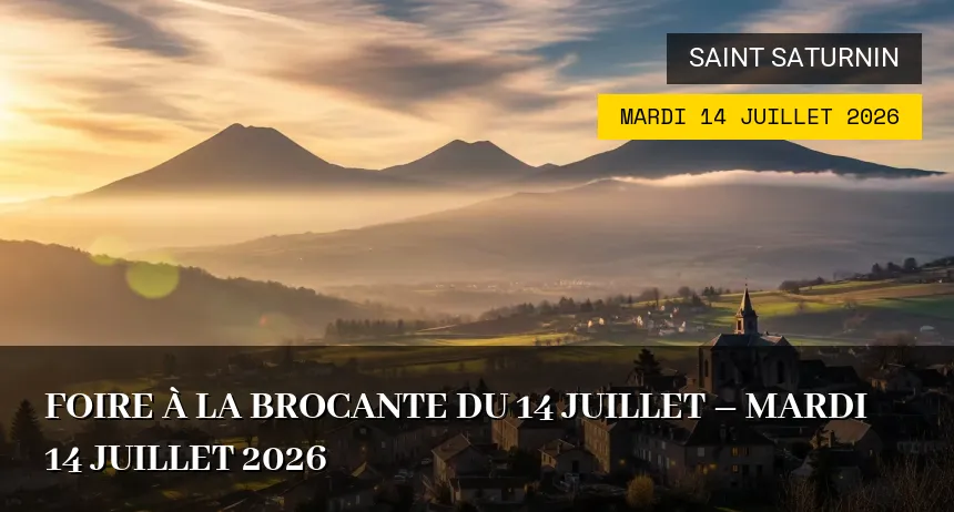 Affiche de l'événement : foire à la brocante du 14 juillet – Mardi 14 Juillet 2026