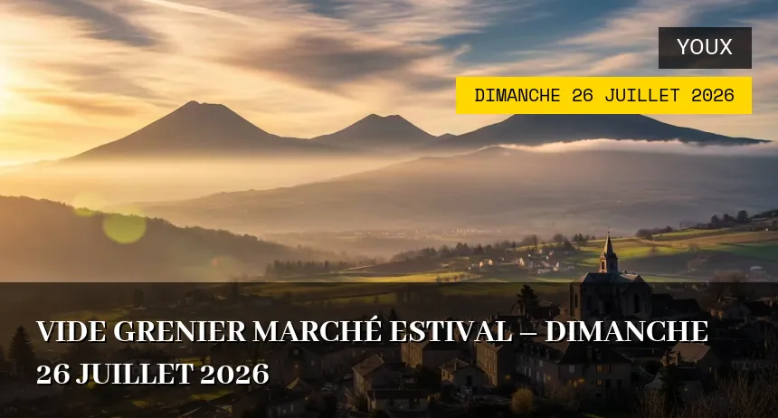 Affiche de l'événement : Vide grenier marché estival – Dimanche 26 Juillet 2026