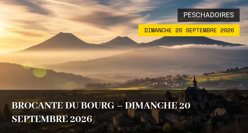 Affiche de l'événement : Brocante du Bourg – Dimanche 20 Septembre 2026