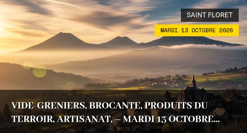 Affiche de l'événement : Vide-greniers, brocante, produits du terroir, artisanat, – Mardi 13 Octobre 2026