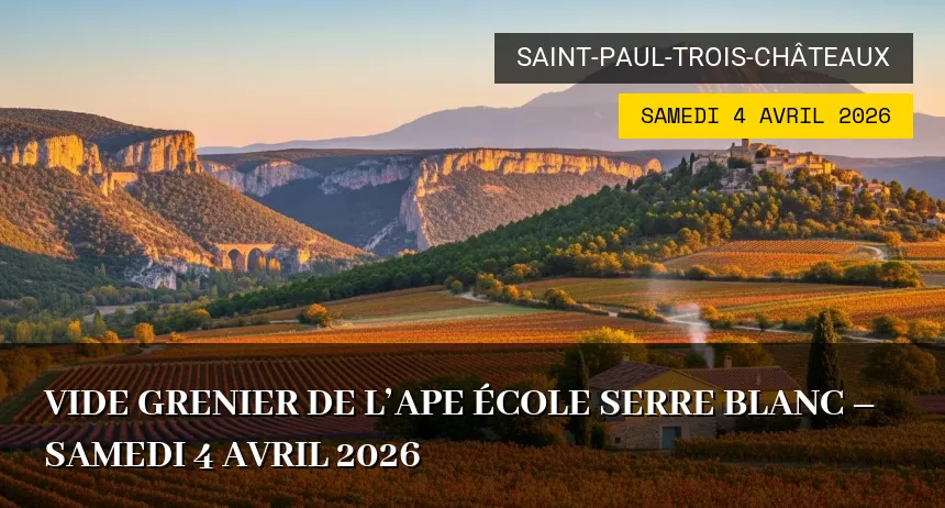 Affiche de l'événement : Vide grenier de l&rsquo;APE École Serre Blanc – Samedi 4 Avril 2026