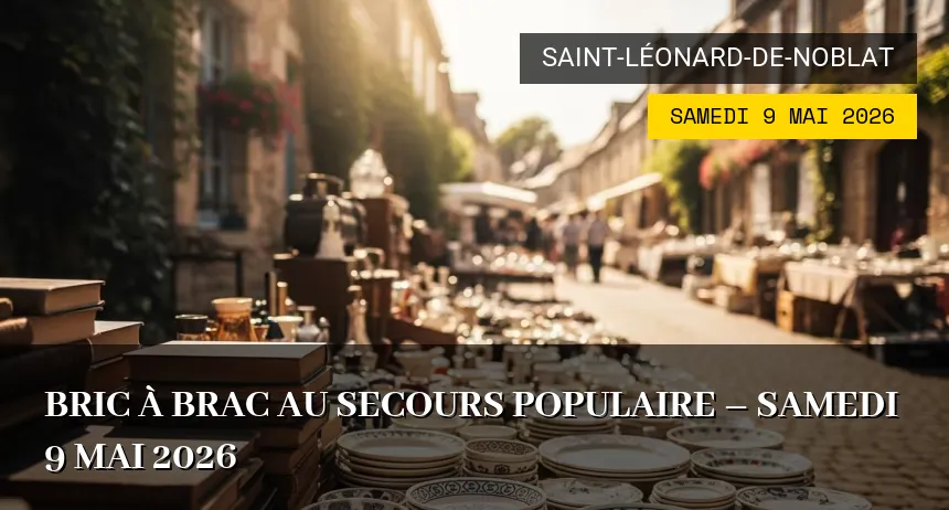 Affiche de l'événement : Bric à brac au Secours Populaire – Samedi 9 Mai 2026