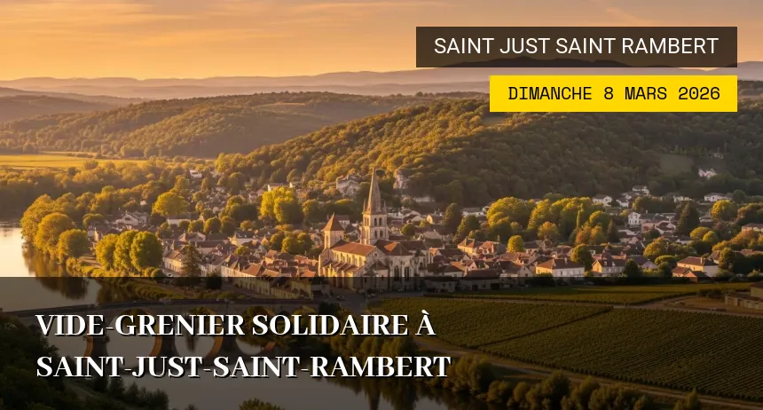 Affiche de l'événement : Vide-Grenier Solidaire à Saint-Just-Saint-Rambert