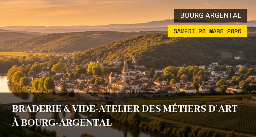 Affiche de l'événement : Braderie & Vide-Atelier des Métiers d&rsquo;Art à Bourg-Argental