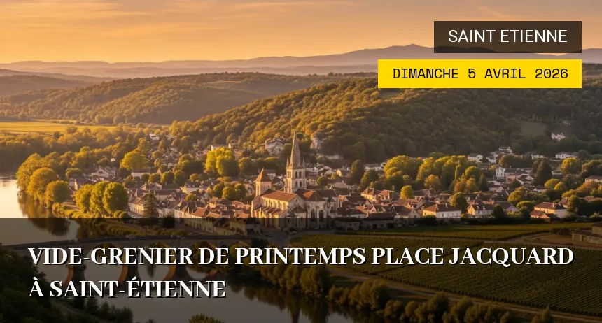 Affiche de l'événement : Vide-grenier de Printemps Place Jacquard à Saint-Étienne