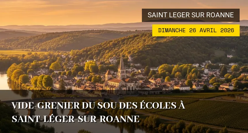 Affiche de l'événement : Vide-Grenier du Sou des Écoles à Saint-Léger-sur-Roanne