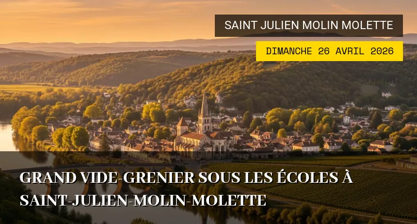 Affiche de l'événement : Grand Vide-Grenier sous les Écoles à Saint-Julien-Molin-Molette
