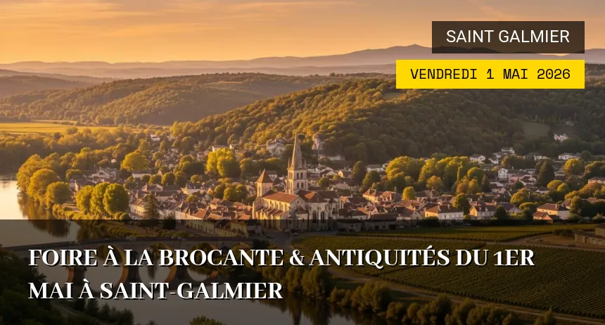 Affiche de l'événement : Foire à la Brocante & Antiquités du 1er Mai à Saint-Galmier