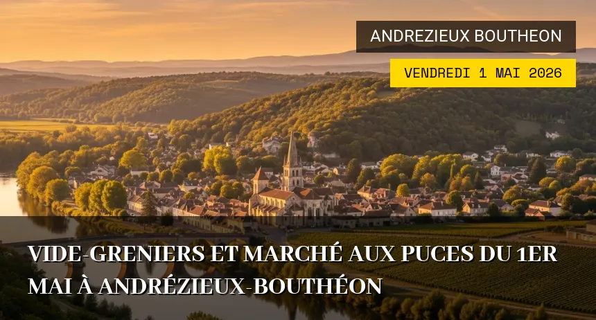 Affiche de l'événement : Vide-Greniers et Marché aux Puces du 1er Mai à Andrézieux-Bouthéon