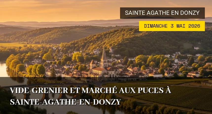 Affiche de l'événement : Vide-grenier et marché aux puces à Sainte-Agathe-en-Donzy