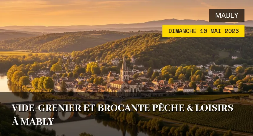 Affiche de l'événement : Vide-Grenier et Brocante Pêche & Loisirs à Mably