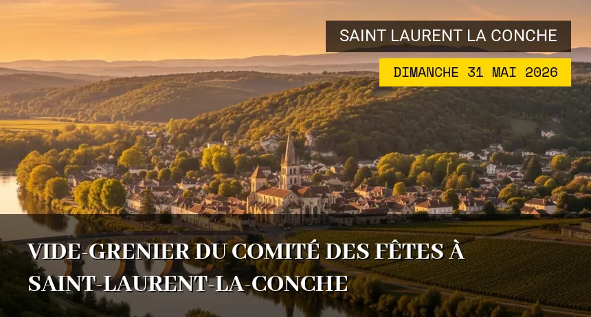 Affiche de l'événement : Vide-Grenier du Comité des Fêtes à Saint-Laurent-la-Conche
