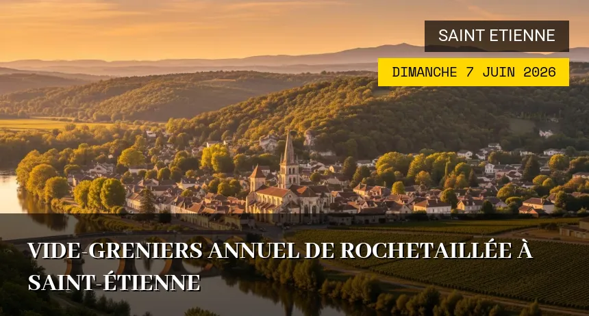 Affiche de l'événement : Vide-greniers annuel de Rochetaillée à Saint-Étienne