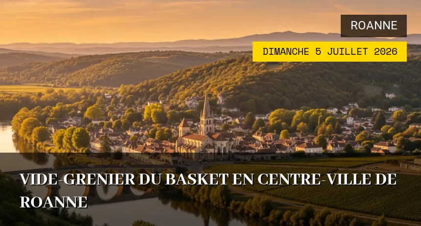 Affiche de l'événement : Vide-Grenier du Basket en Centre-Ville de Roanne