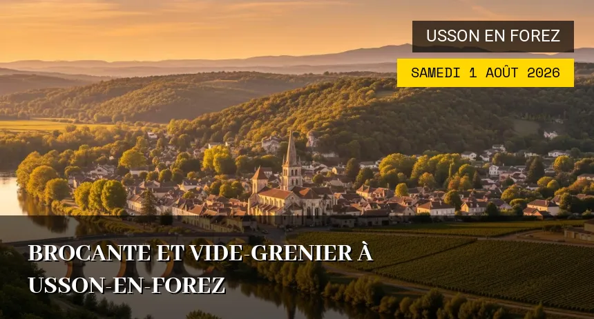 Affiche de l'événement : Brocante et Vide-Grenier à Usson-en-Forez