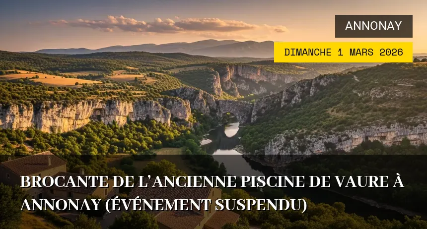 Affiche de l'événement : Brocante de l&rsquo;ancienne piscine de Vaure à Annonay (Événement Suspendu)