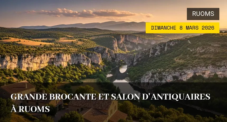 Affiche de l'événement : Grande Brocante et Salon d&rsquo;Antiquaires à Ruoms